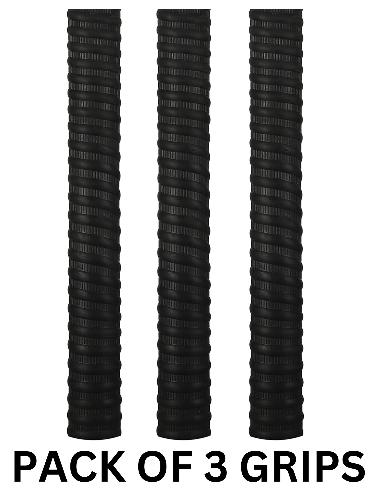 Whitedot Ring Coil Cricket Bat Grip - Pack of 3 - Black