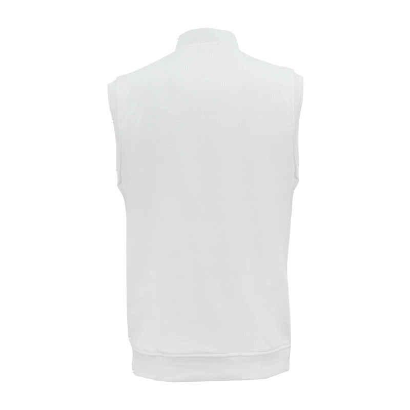 Whitedot Off White Zip Up Without Sleeves Cricket Jumper