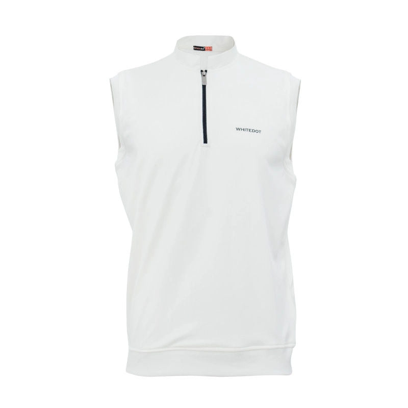 Whitedot Off White Zip Up Without Sleeves Cricket Jumper