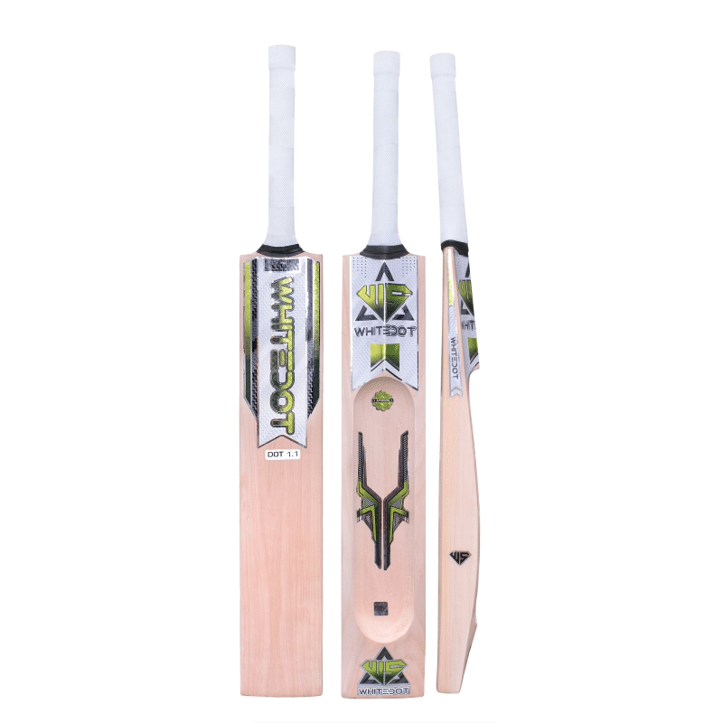 Whitedot Dot 1.1 Single Blade Scoop Kashmir Willow Bat - For Light Tennis Ball - Weight Approx. 1000-1100 Gram