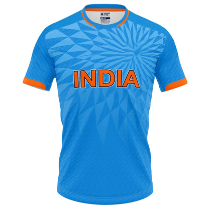 India Blue T20 World Cup 2024 Half Sleeves Cricket Fan Jersey