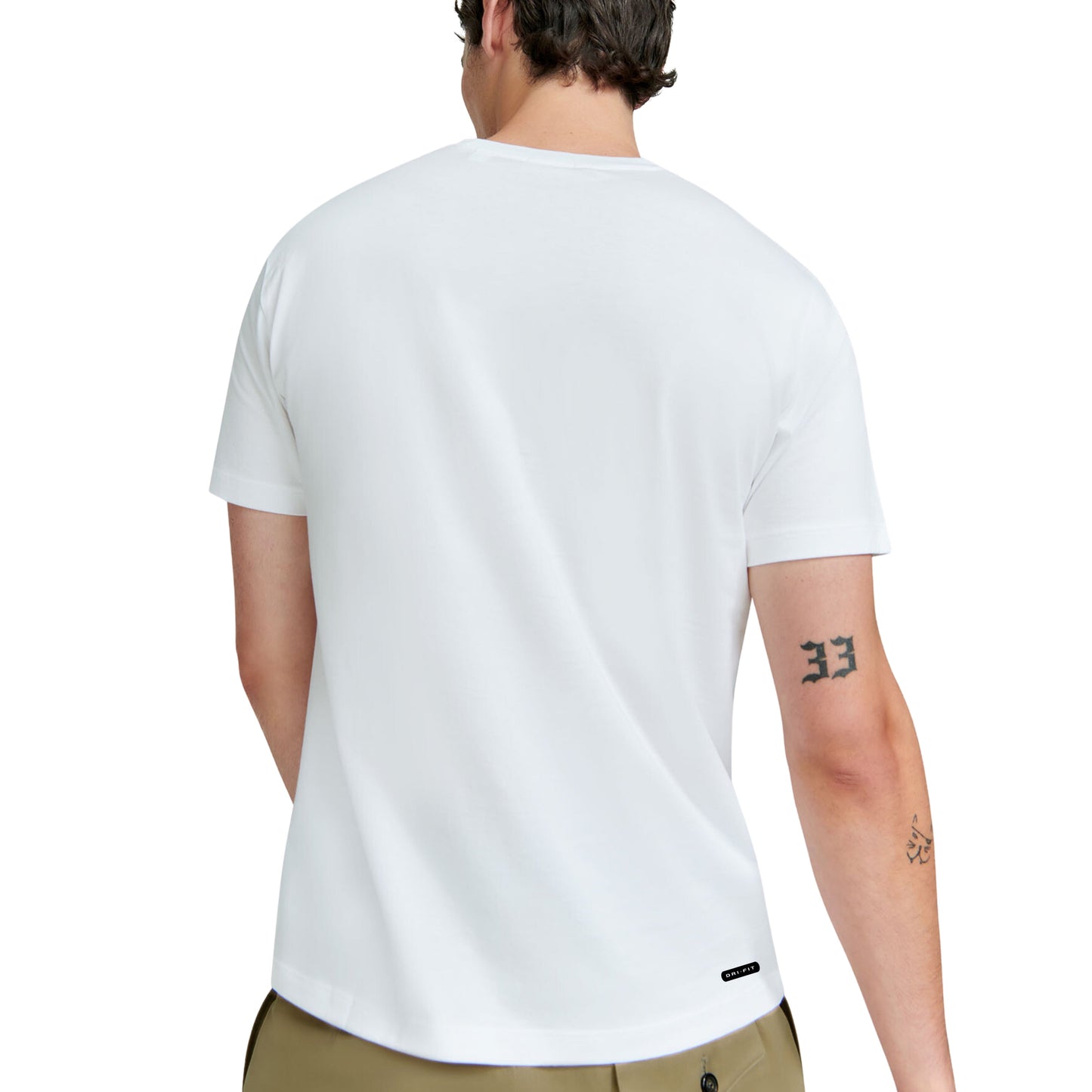 Whitedot Boldhue White Round Neck Dri-FIT Polyester Sports T-Shirt