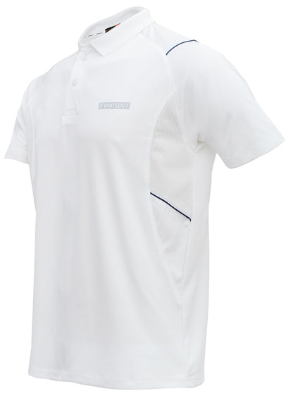 Whitedot Omega Quick Dry Polo T-Shirt - White - Half Sleeves