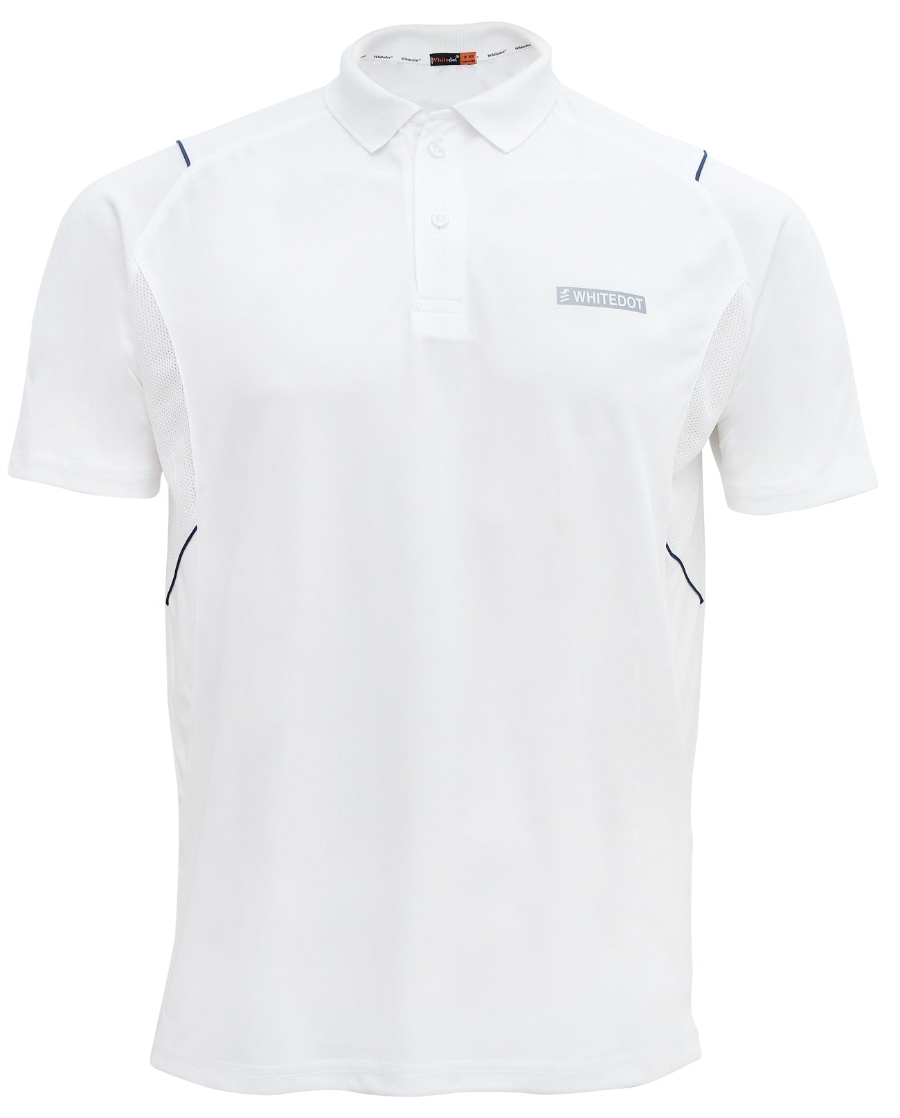 Whitedot Omega Quick Dry Polo T-Shirt - White - Half Sleeves