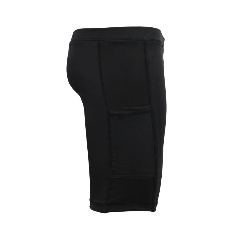 Whitedot Sigma Black Quick Dry Compression Shorts with Mobile Pocket