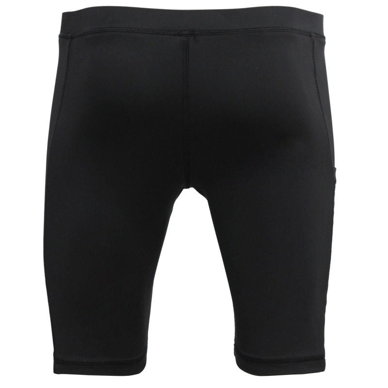 Whitedot Sigma Black Quick Dry Compression Shorts with Mobile Pocket