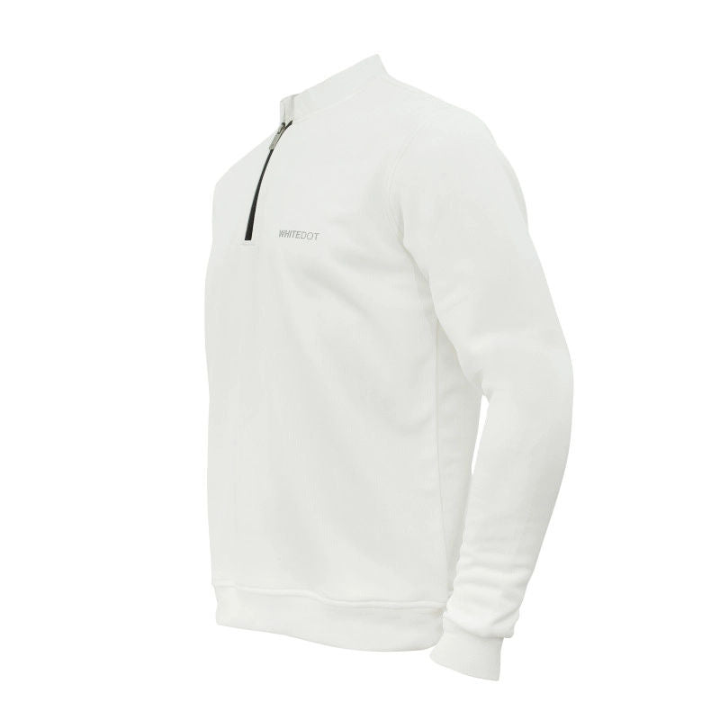 Whitedot Off White Zip Up Full Sleeves Cricket Jumper