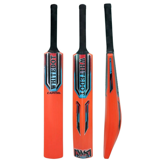 Whitedot Capital Orange Heavy Duty Plastic Cricket Bat for Heavy and Light Tennis Ball