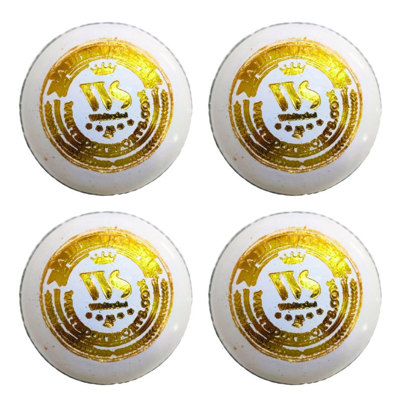 Whitedot Albatross White Cricket Leather Ball - 40 Over - Pack of 4