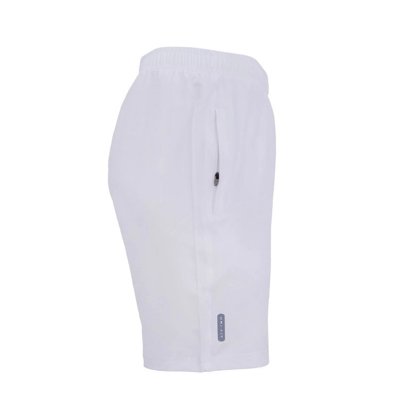 Whitedot White Training Shorts - Zipper Pockets