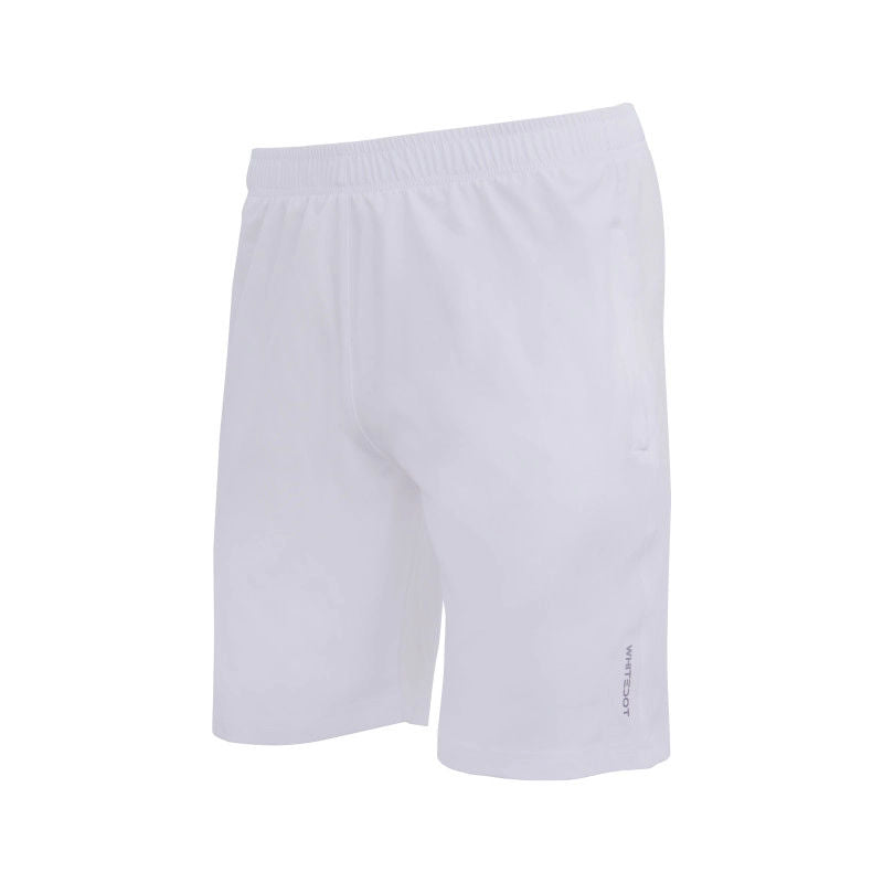 Whitedot White Training Shorts - Zipper Pockets