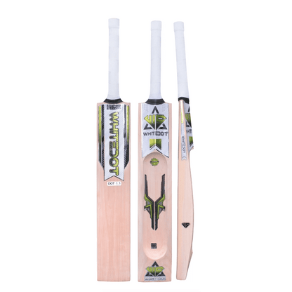 Whitedot Dot 1.1 Double Blade Scoop Kashmir Willow Bat - For Heavy and Light Tennis Ball - Weight Approx. 1000-1100 Gram