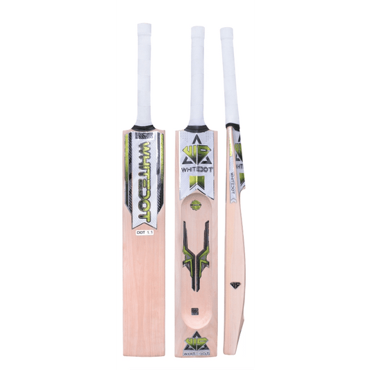 Whitedot Dot 1.1 Single Blade Scoop Kashmir Willow Bat - For Light Tennis Ball - Weight Approx. 1000-1100 Gram